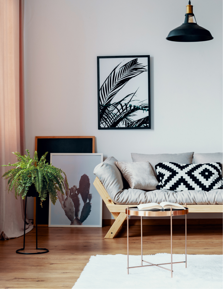 hardwood flooring in a living room