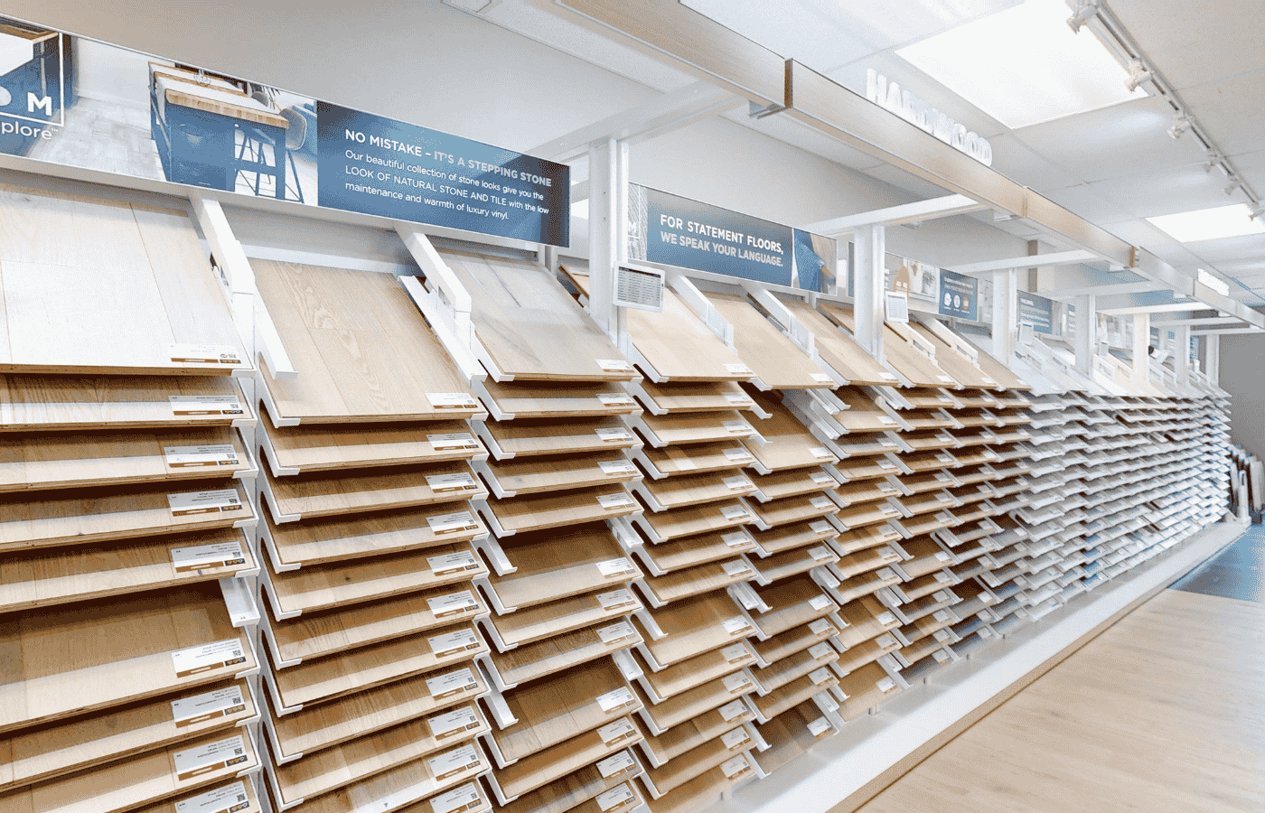 hardwood display in showroom